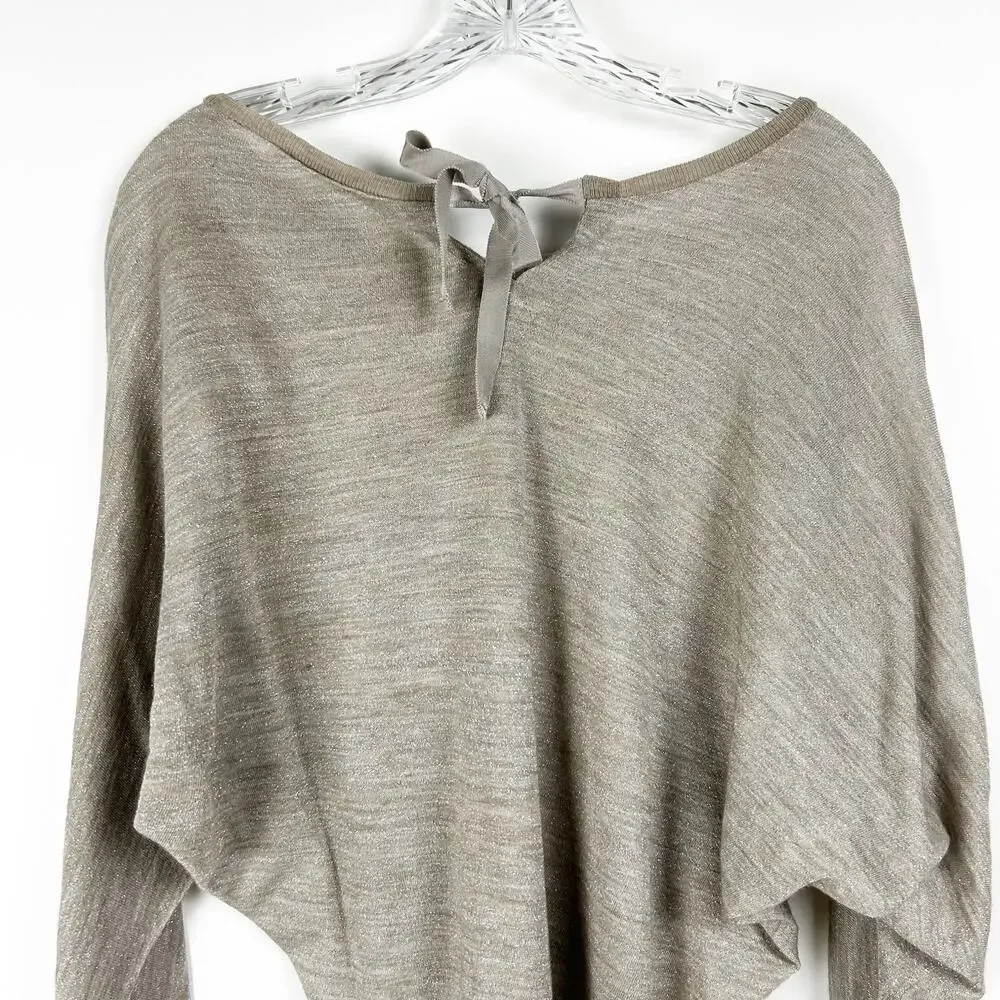 LOFT Metallic Bow Dolman Sleeve Wool Blend Top Party Night Out Womens Size S - Picture 10 of 12